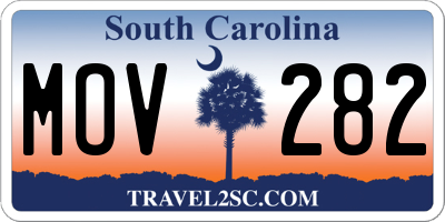 SC license plate MOV282