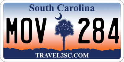 SC license plate MOV284