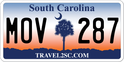 SC license plate MOV287