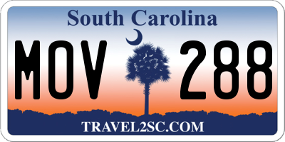 SC license plate MOV288