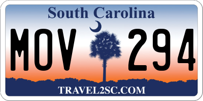 SC license plate MOV294