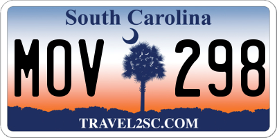 SC license plate MOV298