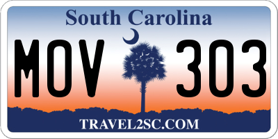 SC license plate MOV303