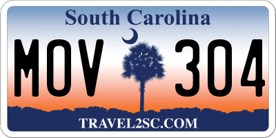 SC license plate MOV304