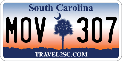 SC license plate MOV307