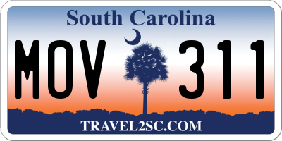 SC license plate MOV311