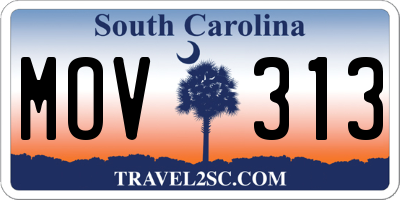 SC license plate MOV313