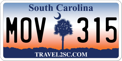 SC license plate MOV315