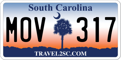 SC license plate MOV317