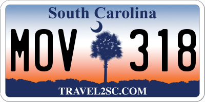 SC license plate MOV318