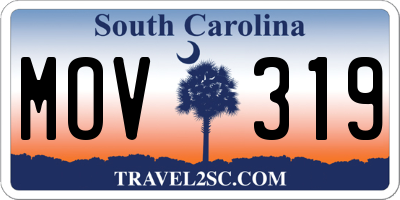 SC license plate MOV319