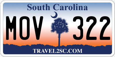 SC license plate MOV322