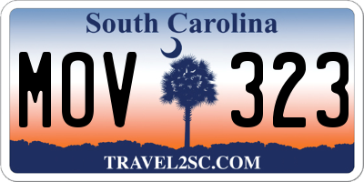 SC license plate MOV323