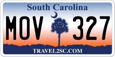 SC license plate MOV327