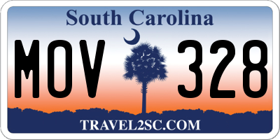 SC license plate MOV328