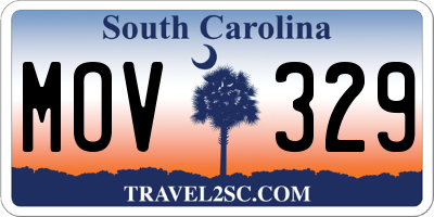 SC license plate MOV329