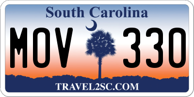 SC license plate MOV330