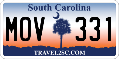 SC license plate MOV331