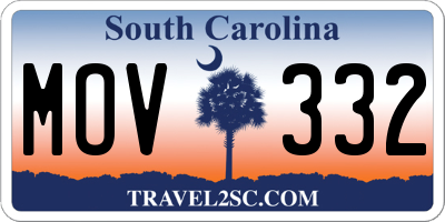 SC license plate MOV332
