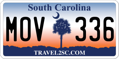 SC license plate MOV336