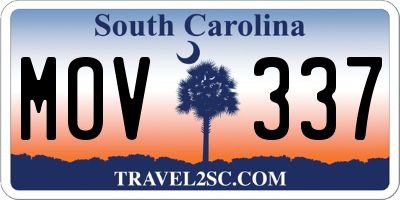 SC license plate MOV337