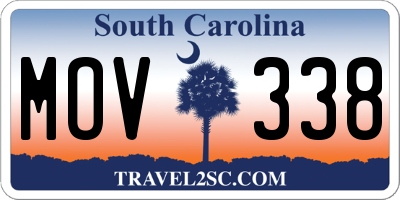SC license plate MOV338