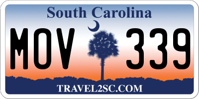 SC license plate MOV339