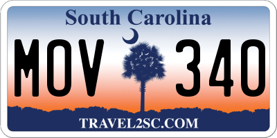 SC license plate MOV340