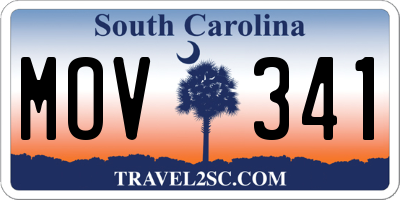 SC license plate MOV341
