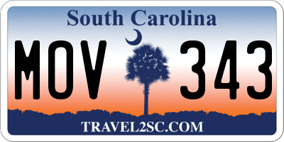 SC license plate MOV343