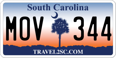 SC license plate MOV344
