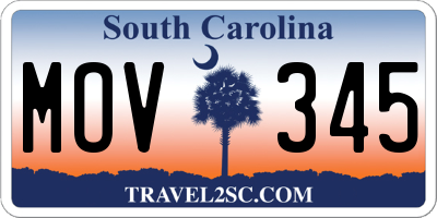 SC license plate MOV345