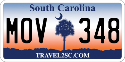 SC license plate MOV348