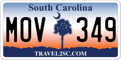 SC license plate MOV349