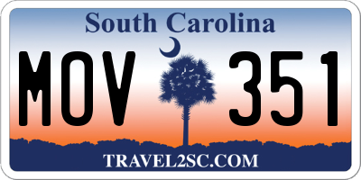 SC license plate MOV351