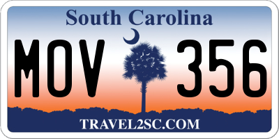 SC license plate MOV356