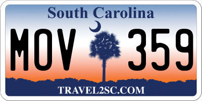 SC license plate MOV359