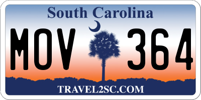 SC license plate MOV364