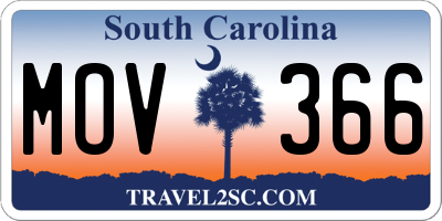 SC license plate MOV366