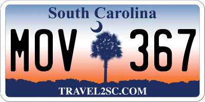 SC license plate MOV367