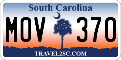SC license plate MOV370