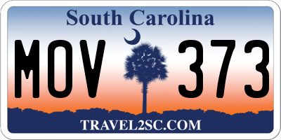 SC license plate MOV373