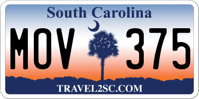 SC license plate MOV375