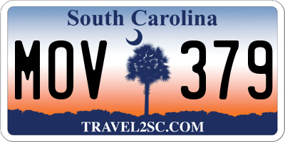SC license plate MOV379