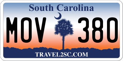 SC license plate MOV380