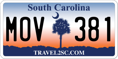 SC license plate MOV381