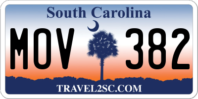 SC license plate MOV382