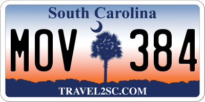 SC license plate MOV384