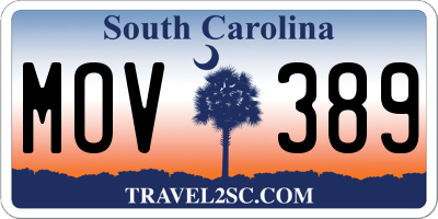 SC license plate MOV389