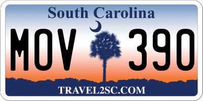 SC license plate MOV390